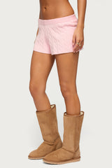Coralee Low Rise Cable Knit Shorts