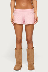 Coralee Low Rise Cable Knit Shorts