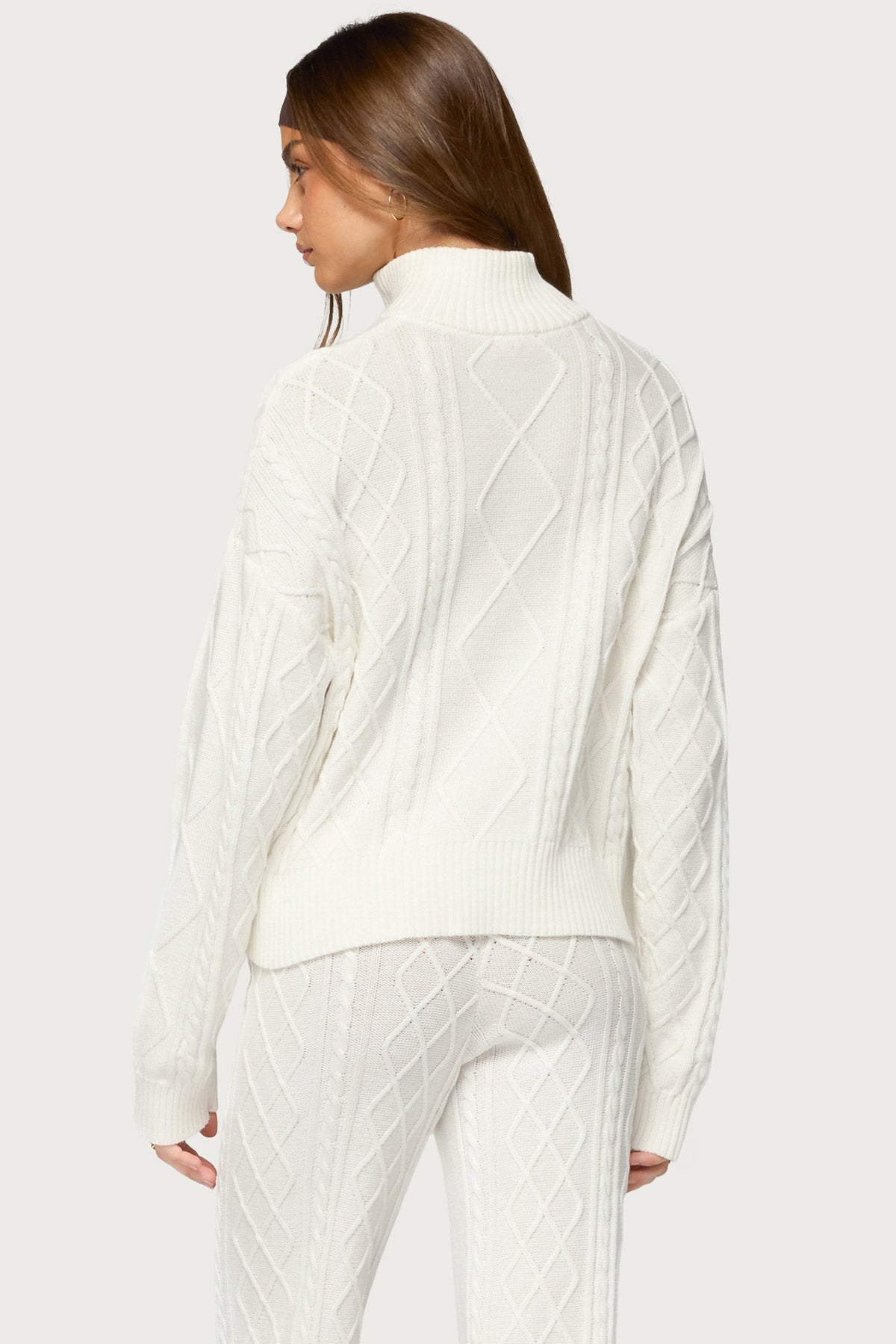 Fika Quarter Zip Cable Knit Sweater