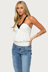 Timara Draped Ruched Sequin Top