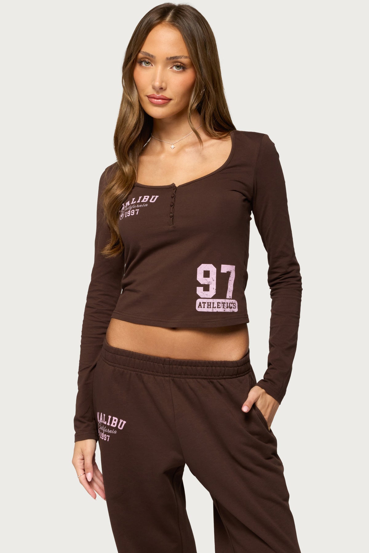 Edikted Malibu Long Sleeve Henley Top