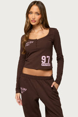 Edikted Malibu Long Sleeve Henley Top