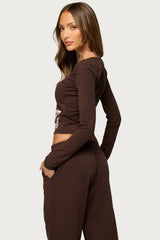 Edikted Malibu Long Sleeve Henley Top