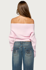 Estie Textured Knit Off Shoulder Sweater