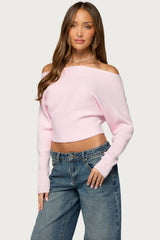 Estie Textured Knit Off Shoulder Sweater