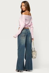 Crown Low Rise Wide Leg Jeans
