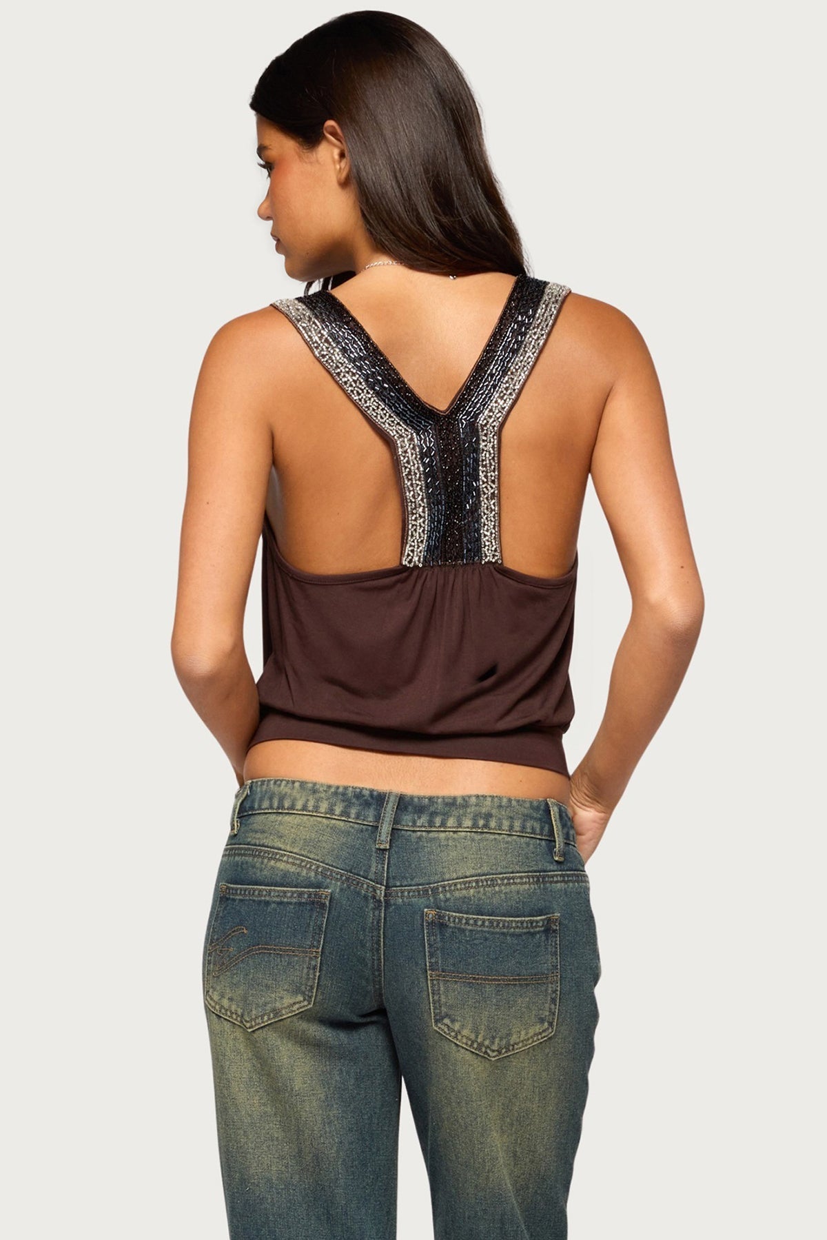 Marti Beaded Racerback Top