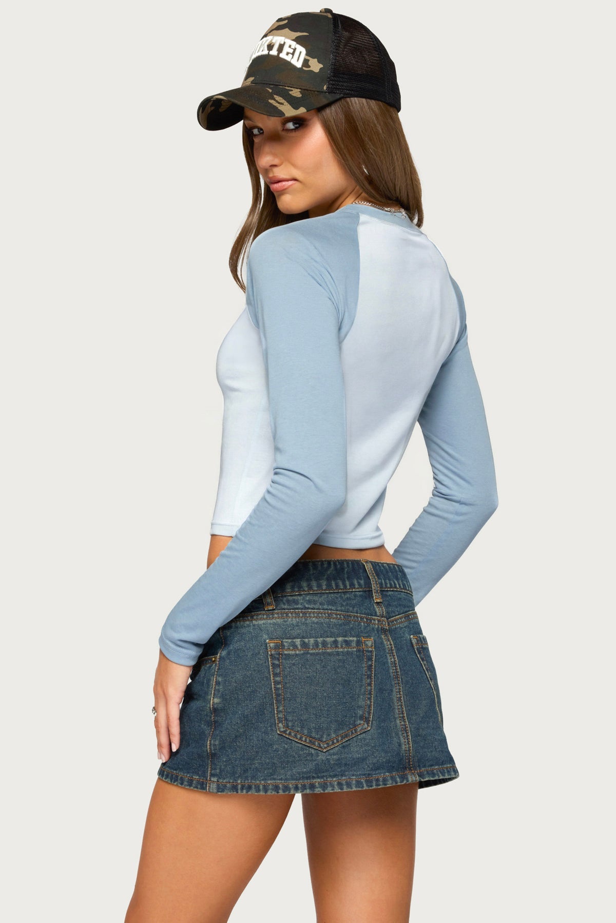 Gracelyn Contrast Long Sleeve Raglan Top