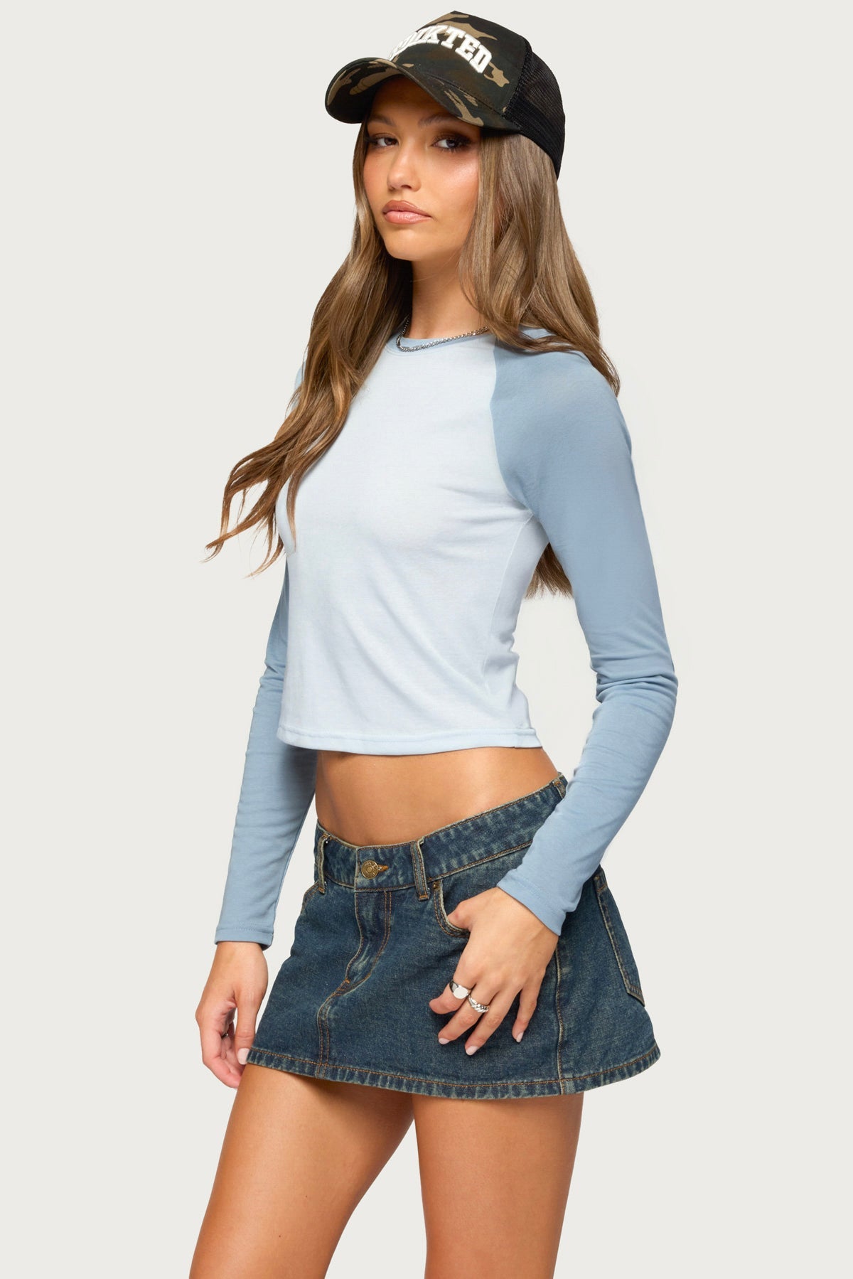 Gracelyn Contrast Long Sleeve Raglan Top