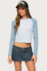 Gracelyn Contrast Long Sleeve Raglan Top