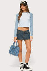 Gracelyn Contrast Long Sleeve Raglan Top