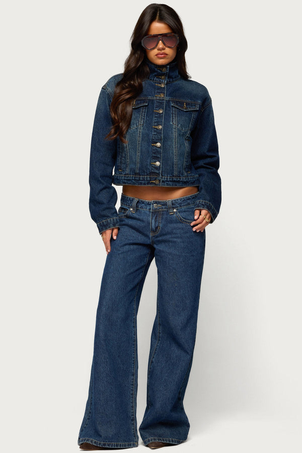 Tamy High Neck Denim Jacket view 2