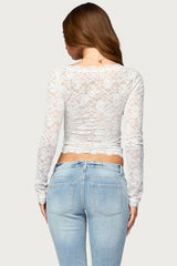 Paisleigh Sheer Lace Long Sleeve Top