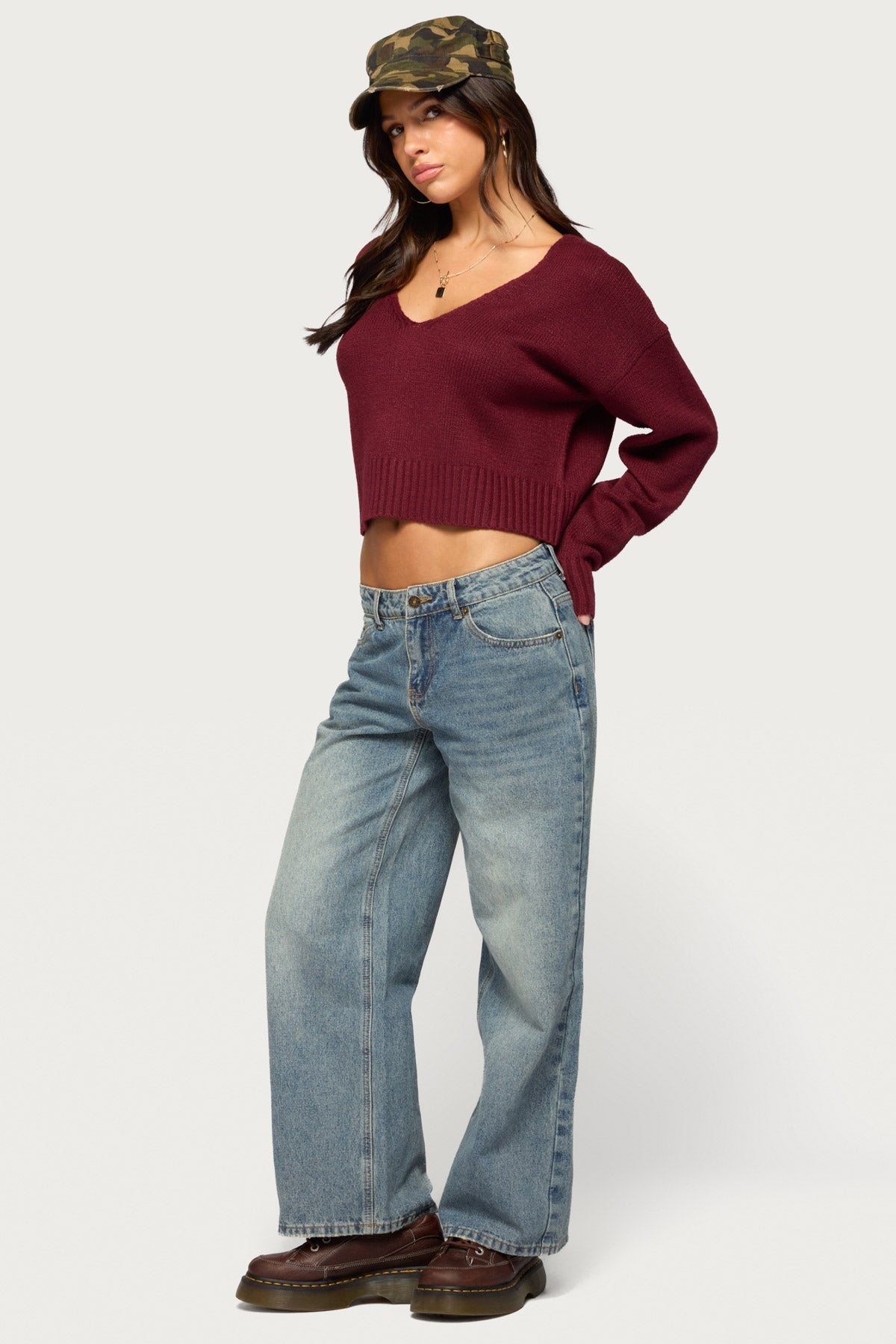Sandi V Neck Knit Sweater