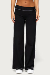Kathrin Contrast Stitched Flared Trousers