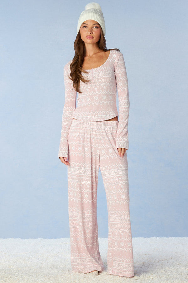 Edikted Fair Isle Long Sleeve Top