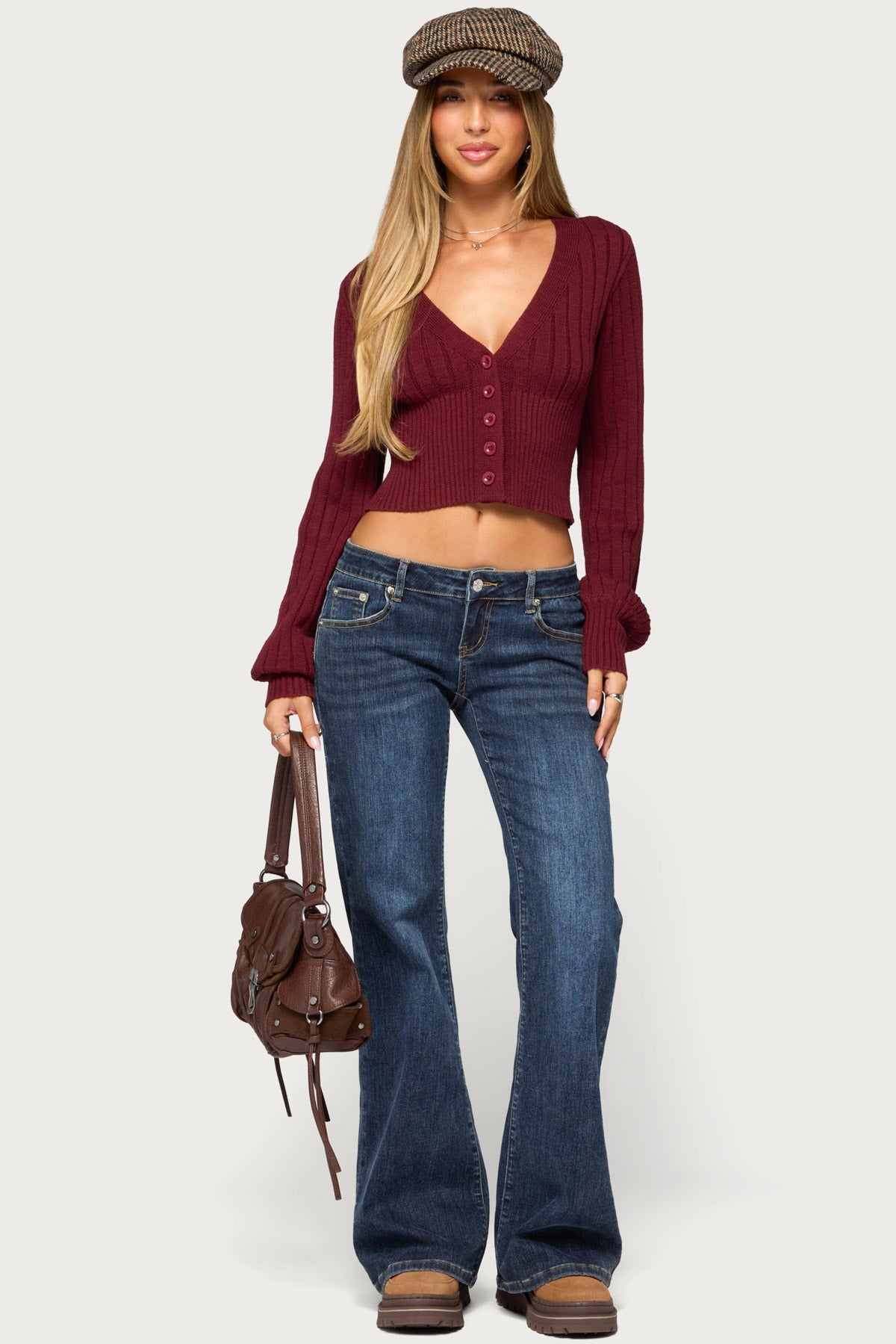 Rozee Knit V Neck Cardigan