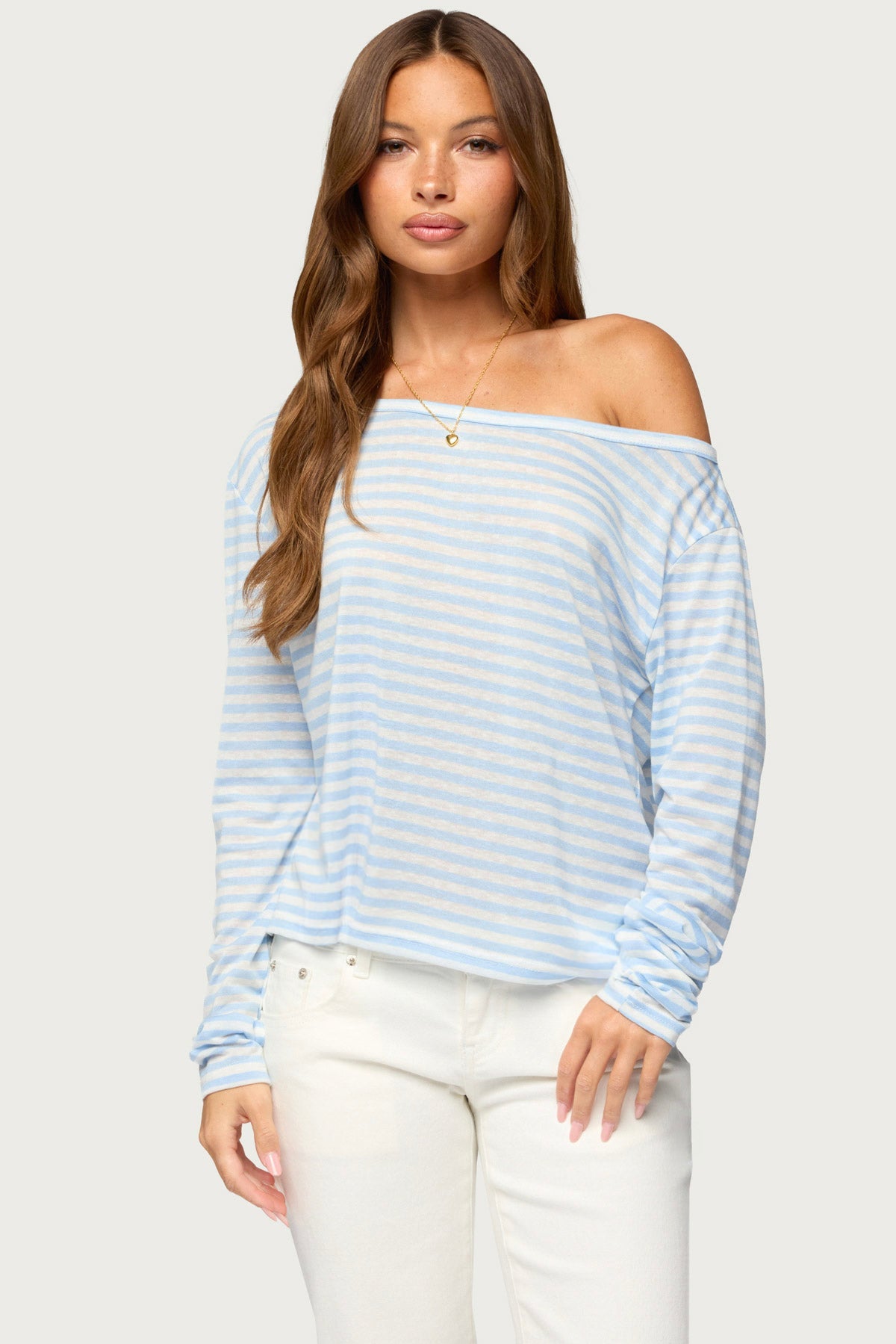 Kathee Striped Off Shoulder Top