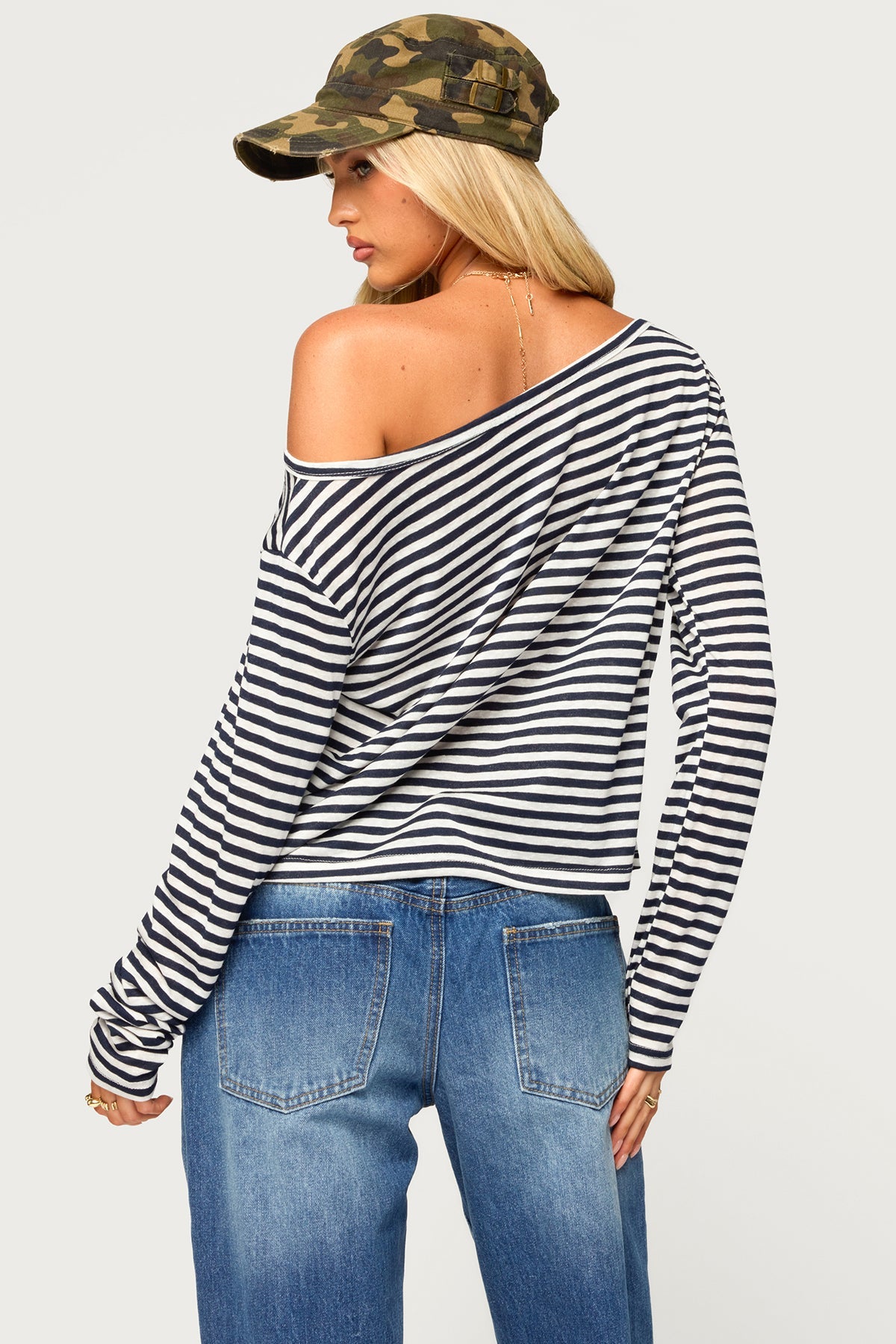 Kathee Striped Off Shoulder Top