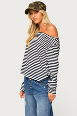 Kathee Striped Off Shoulder Top