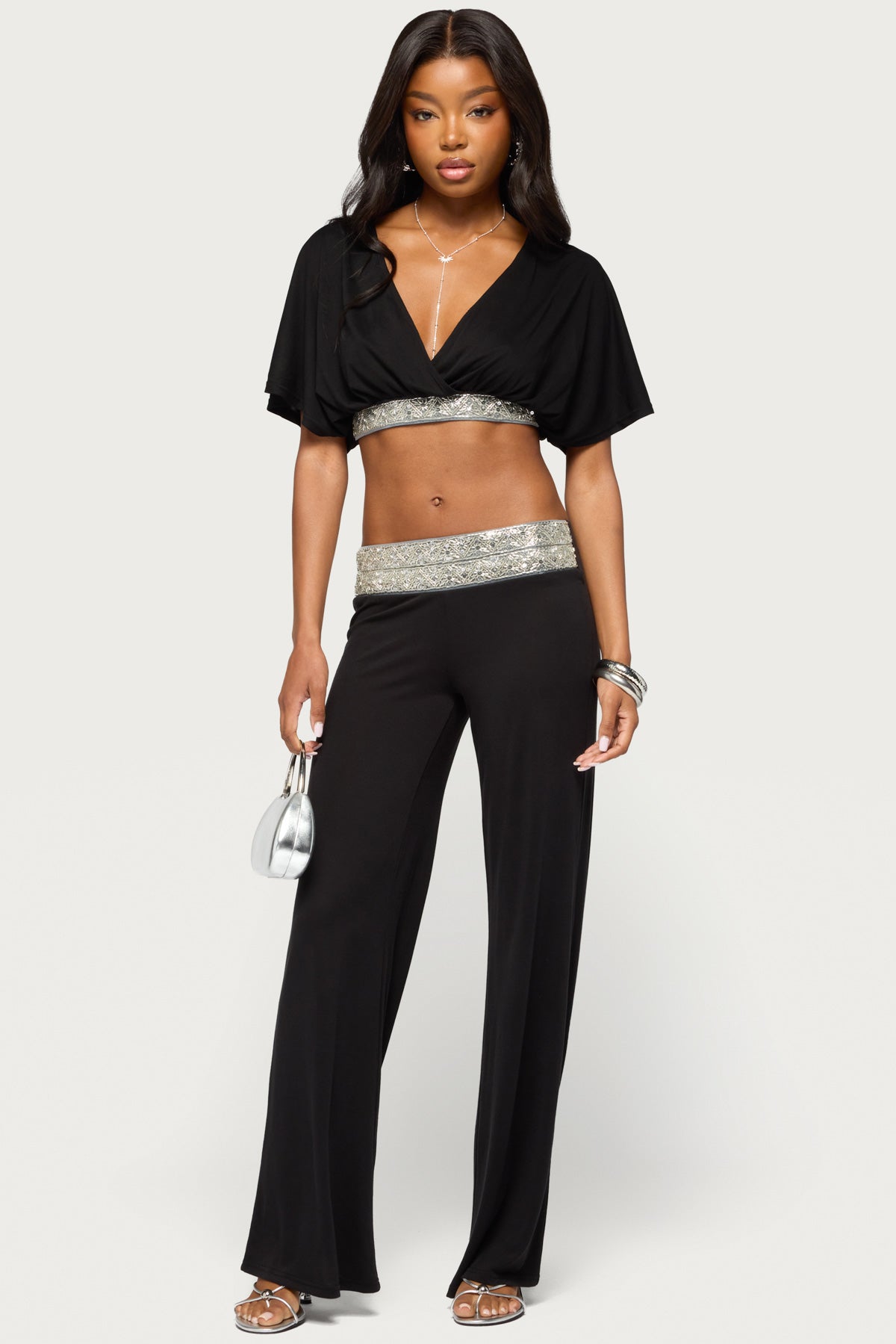 Tolly Beaded  Straight Leg Trousers