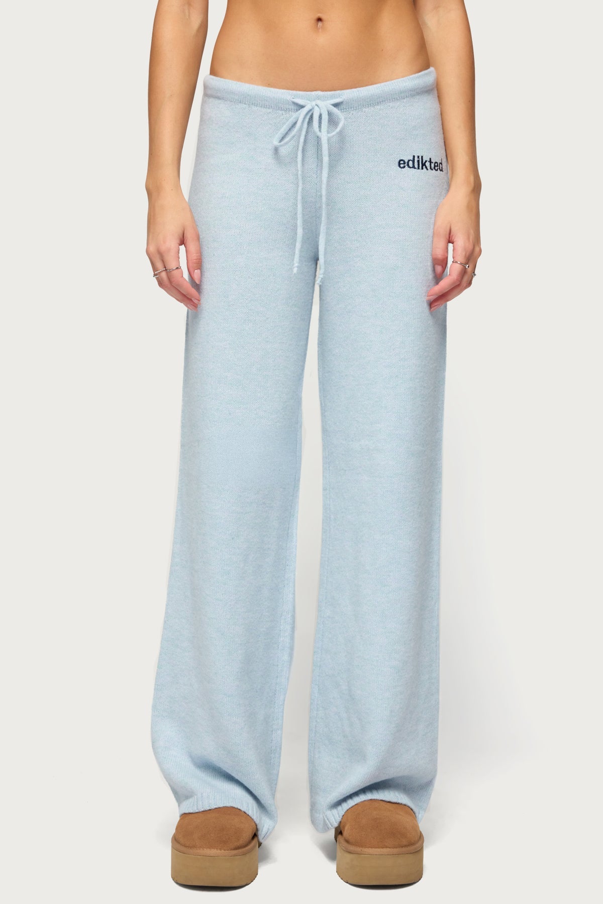 Cozy In Edikted Knit Trousers