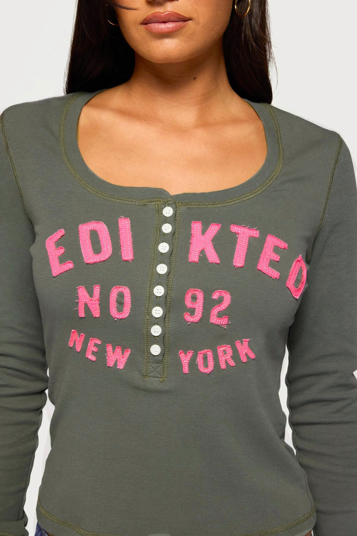 New York Edikted Henley Top
