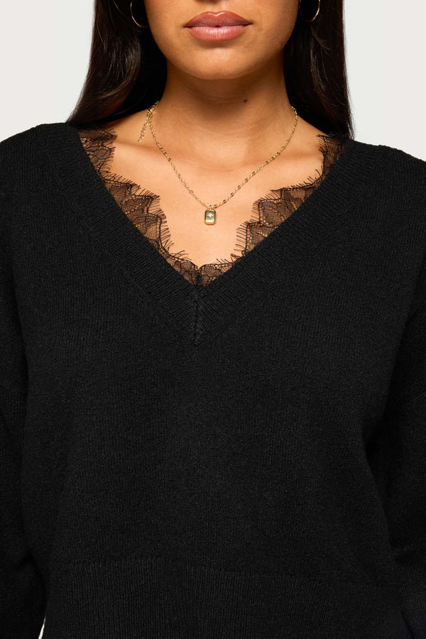 Audrinnah Lacey V Neck Sweater view 2