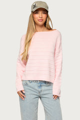 Raylee Textured Knit Striped Sweater
