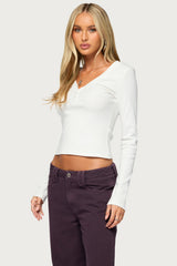 Shillie Ribbed Henley Top