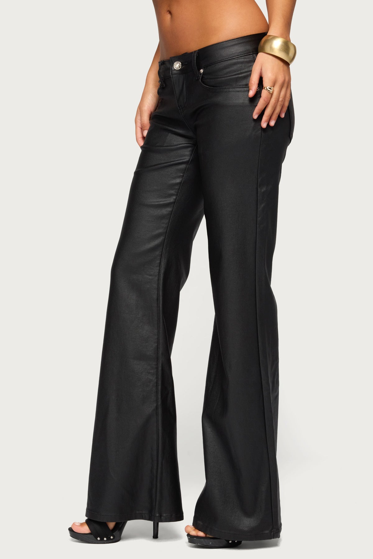 Bayley Low Rise Faux Leather Trousers