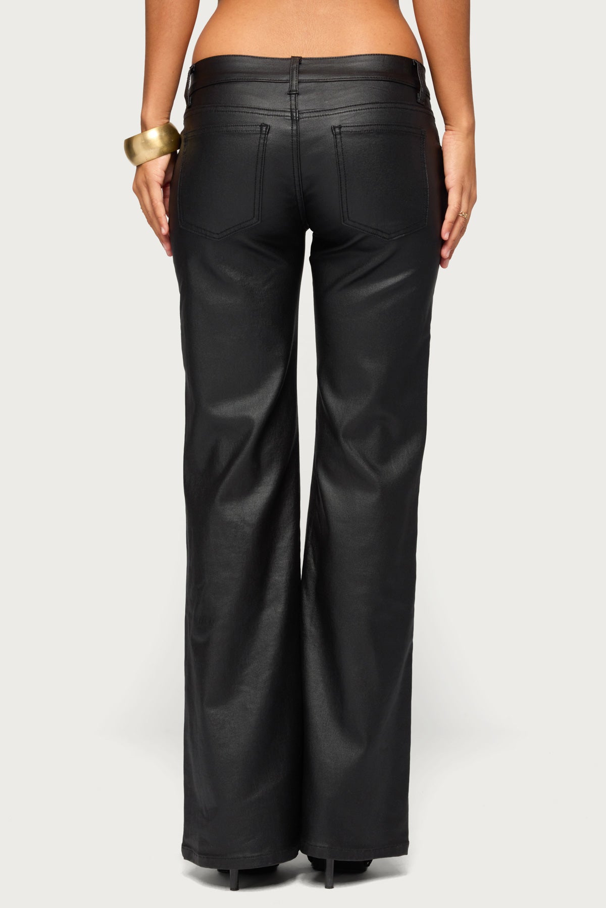 Bayley Low Rise Faux Leather Trousers