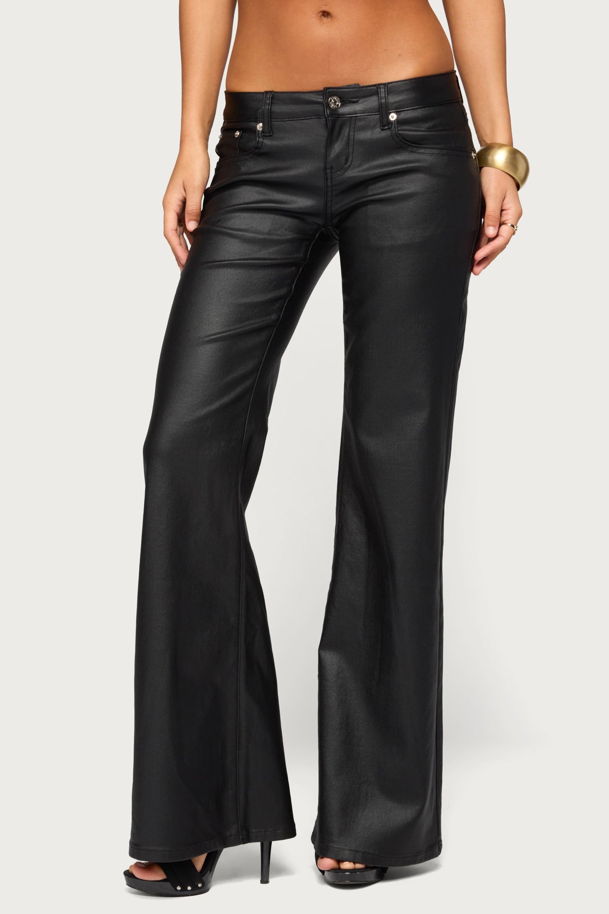Bayley Low Rise Faux Leather Trousers