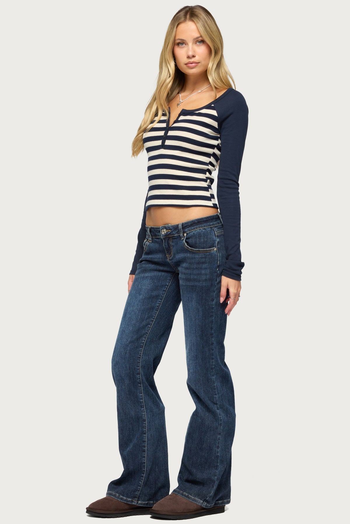 Tanielle Striped Henley Top