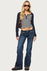 Tanielle Striped Henley Top