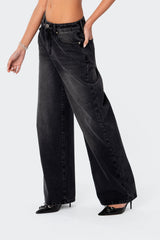 Braya Washed Low Rise Baggy Jeans