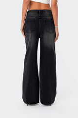 Braya Washed Low Rise Baggy Jeans