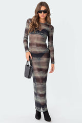 Mindful Sheer Mesh Maxi Dress