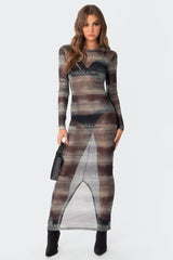 Mindful Sheer Mesh Maxi Dress