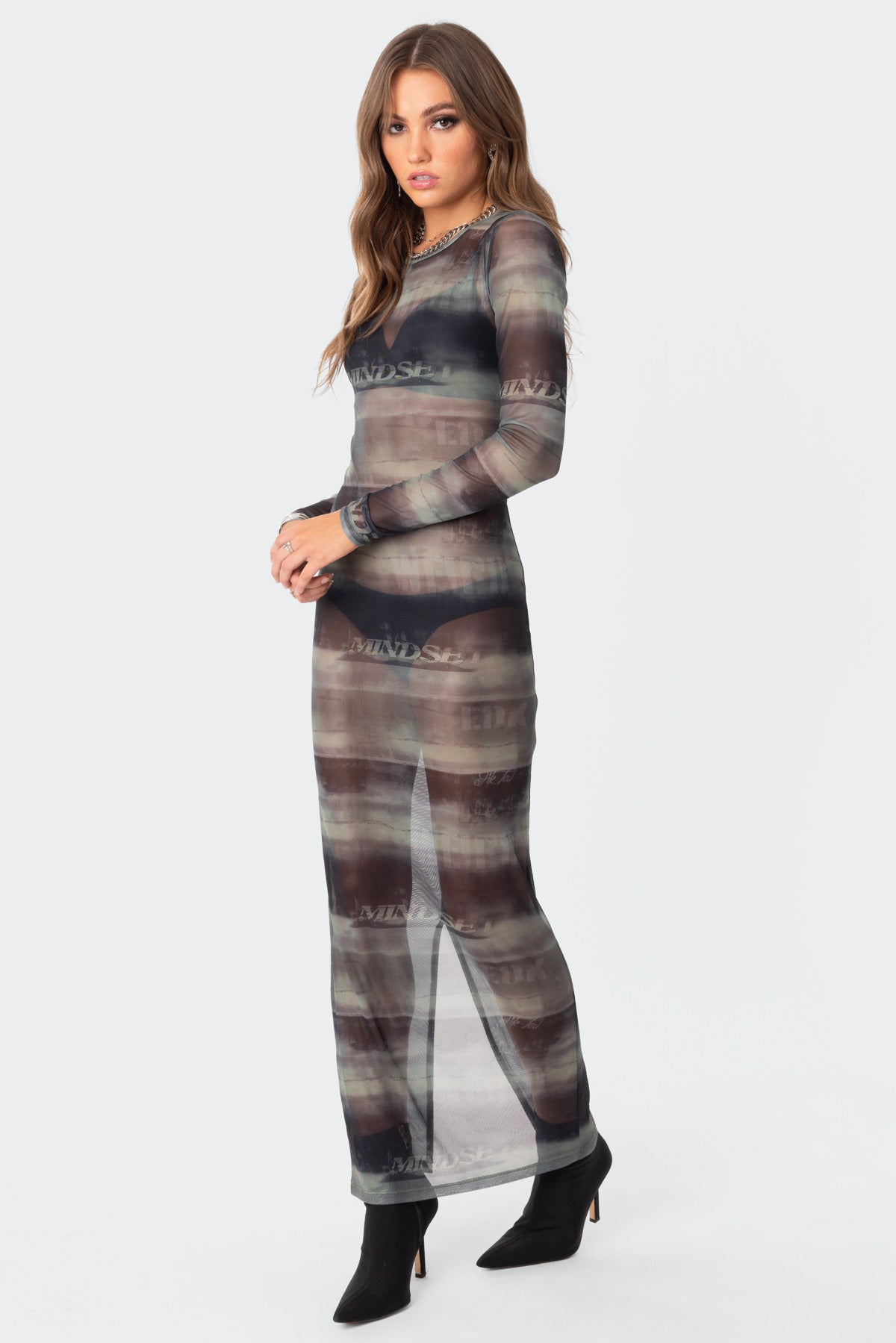 Mindful Sheer Mesh Maxi Dress