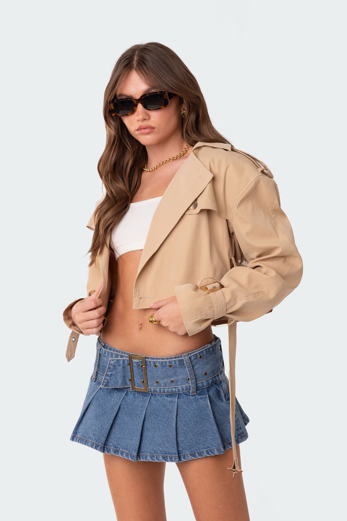 Shadow Cropped Trench Jacket