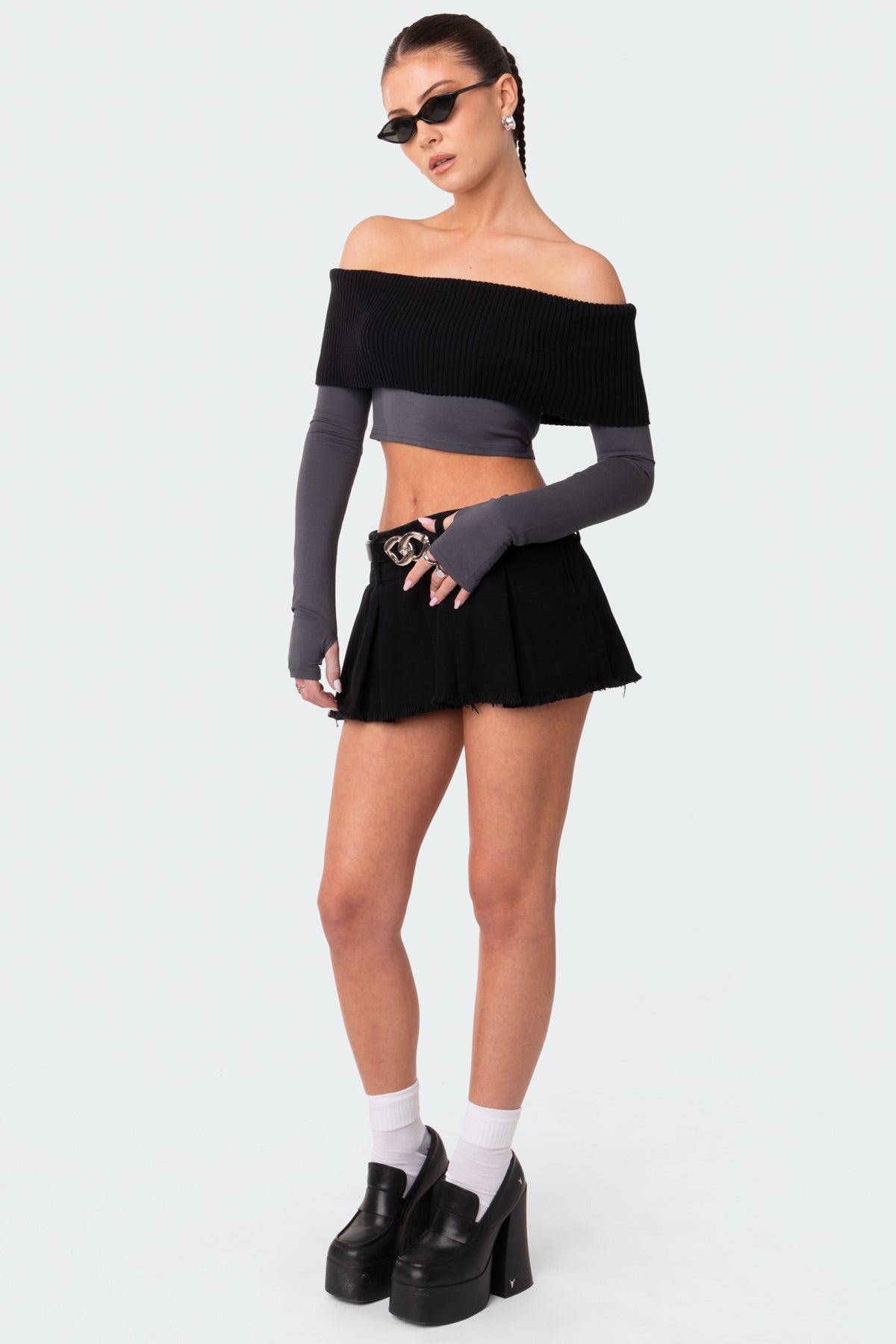 Alma Off Shoulder Half Knit Top