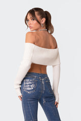 Astrea Fold Over Cropped Sweater