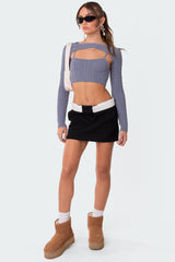 Two-Piece Cable Knit Top