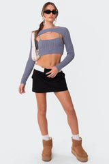 Two-Piece Cable Knit Top