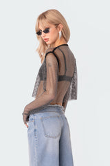 Rhinestone Fishnet Crop Top