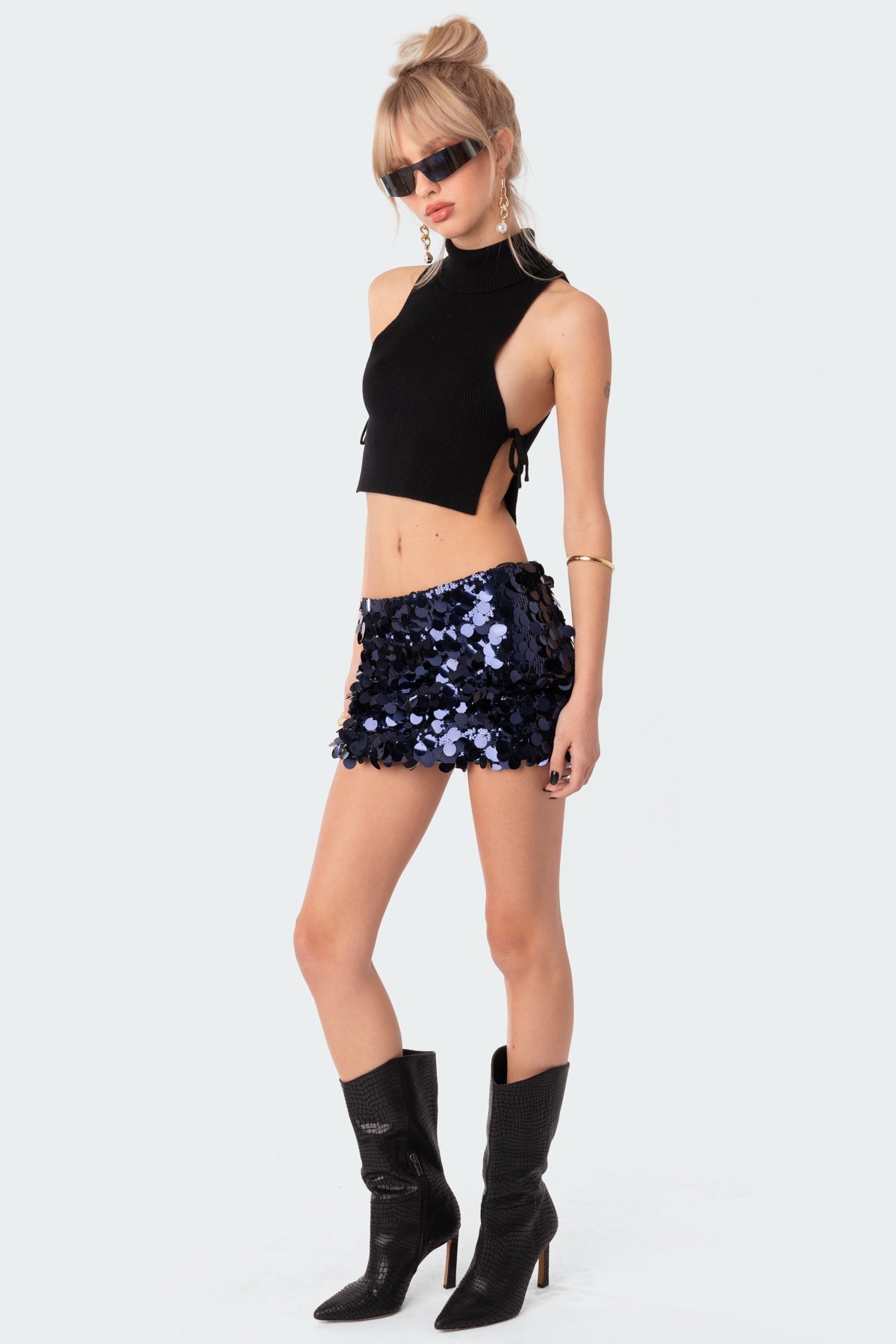 Sabina Low-Rise Sequin Mini Skirt