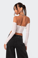 Cella Long Sleeve Mesh Corset