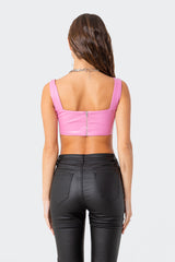 Midnight Faux Leather Crop Top