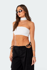 Westy Ribbed Choker Bandeau Top